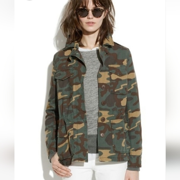 Forever 21 Camo green denim jacket Size Small - Picture 1 of 11